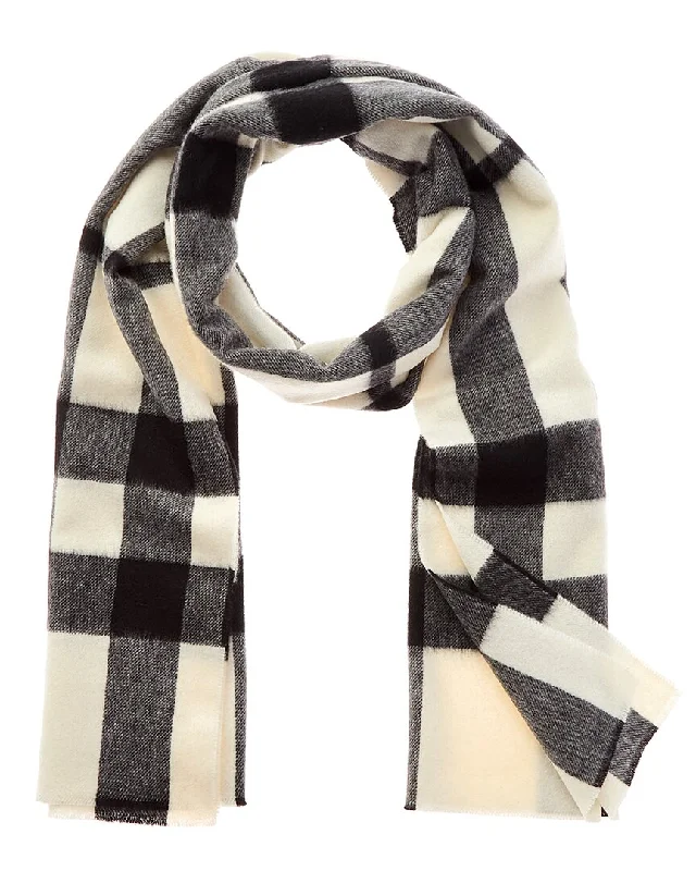 Amicale Cashmere Exploded Plaid Cashmere Scarf