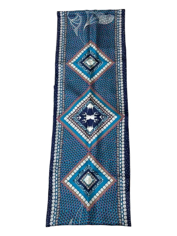 Baccarat 2809051 Ladies Louxor Twillsilk Maxi Tie Blue Scarf