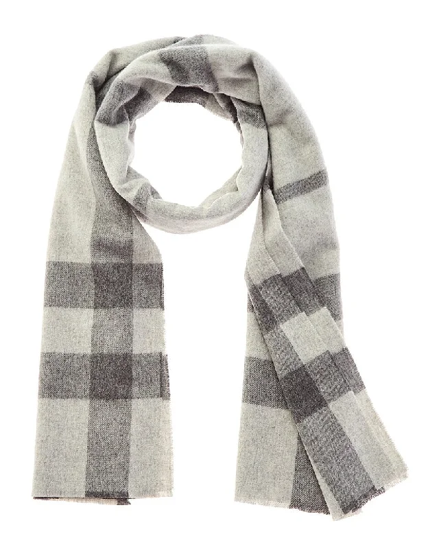 Amicale Cashmere Exploded Plaid Cashmere Scarf