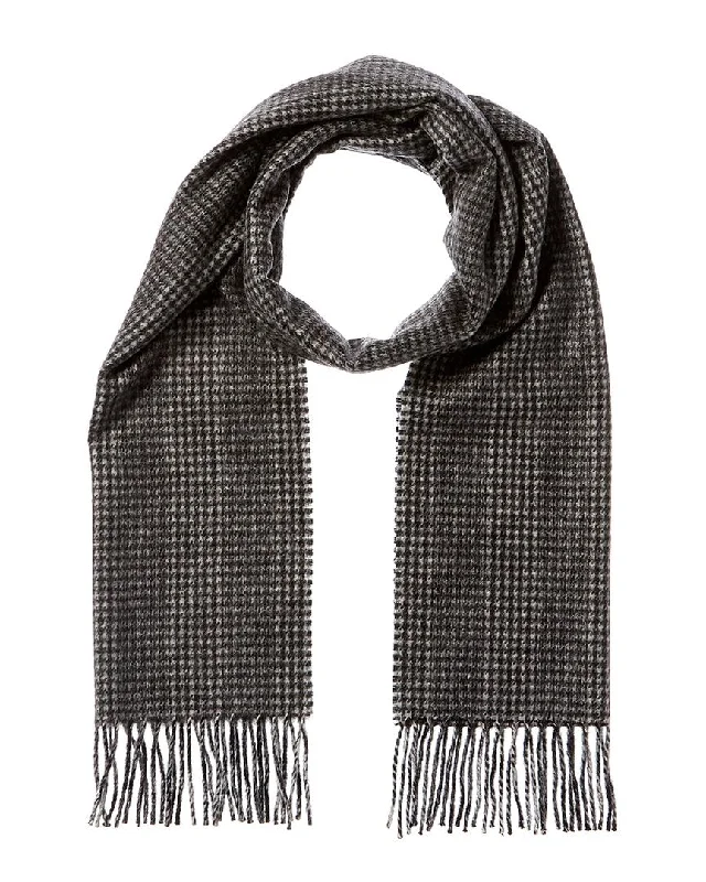 Amicale Cashmere Houndstooth Cashmere Scarf