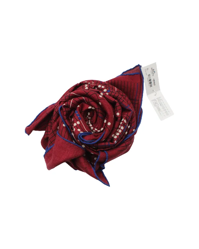 Hermès Cheval Celeste Shawl 140 in Red Cashmere