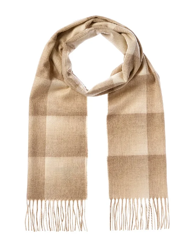 Amicale Cashmere Ombre Grid Cashmere Scarf