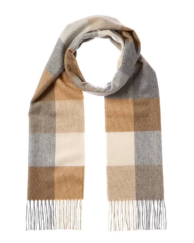 Amicale Cashmere New Buffalo Check Cashmere Scarf