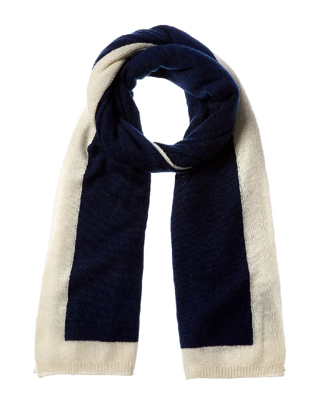 Forte Cashmere Contrast Trim Oversized Cashmere Scarf