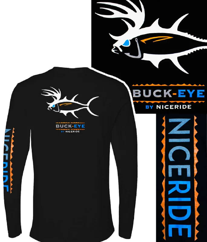 Buck Eye - Black Or White Next Level 100% Cotton Long Sleeve Mens T-Shirt