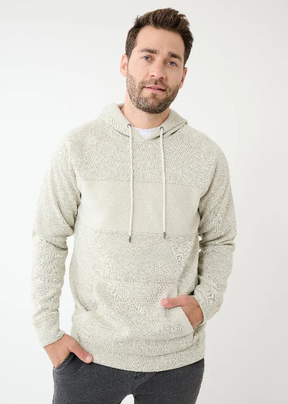 Mixed Fabric Fleece Hoodie | Oatmeal