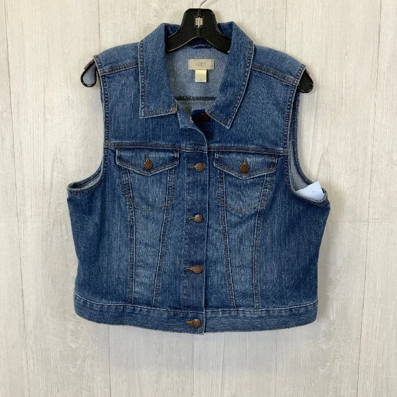 Vest Other By Loft In Blue Denim, Size: L