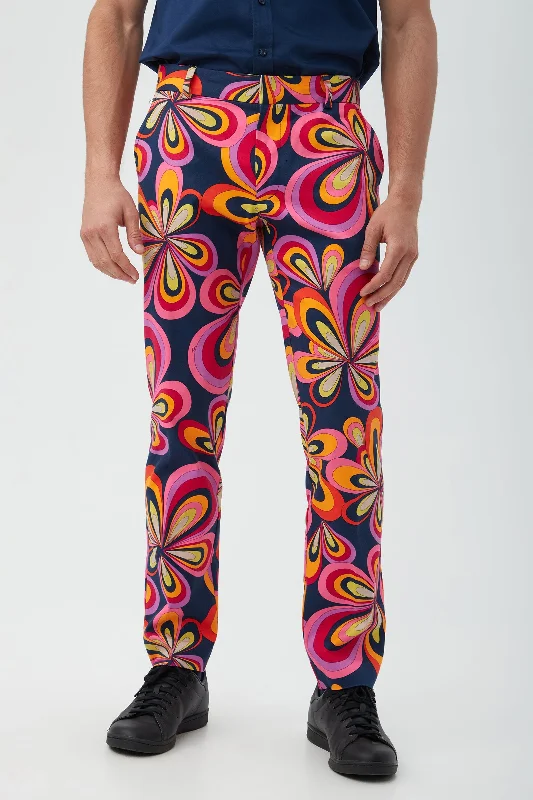 Clyde Boca Blooms Herringbone Slim Trousers