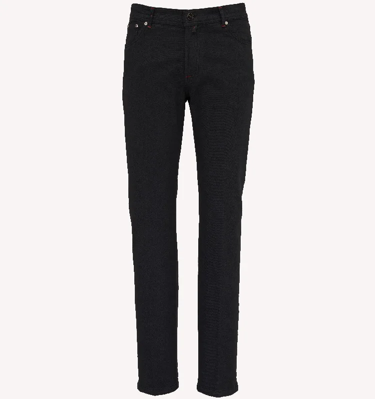 Kiton 5-Pocket Pant in Black