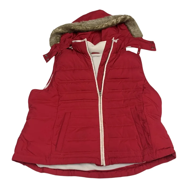 Vest Faux Fur & Sherpa By Loft In Red, Size: M