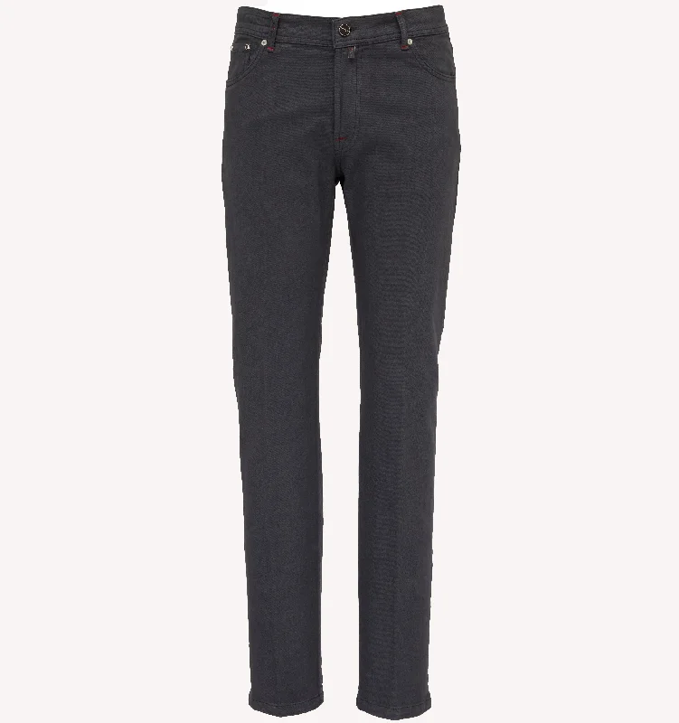 Kiton 5-Pocket Pant in Dark Grey