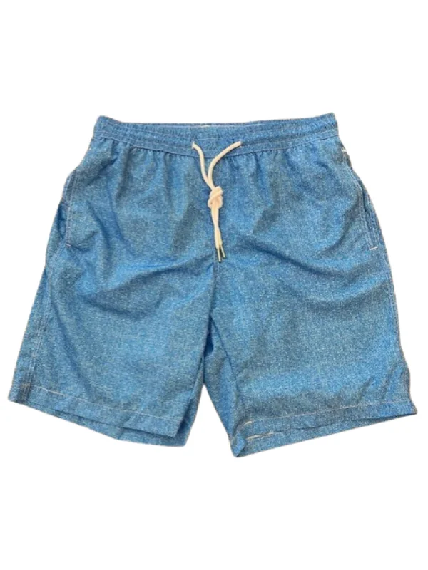 Linen Effect Swim Trunk | Light Blue