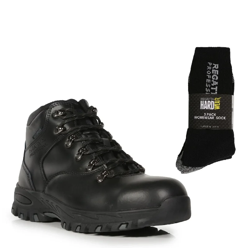 Regatta Professional Special Offer Pack - Gritstone Safety Hiker Boots + 3 Pairs Work Socks