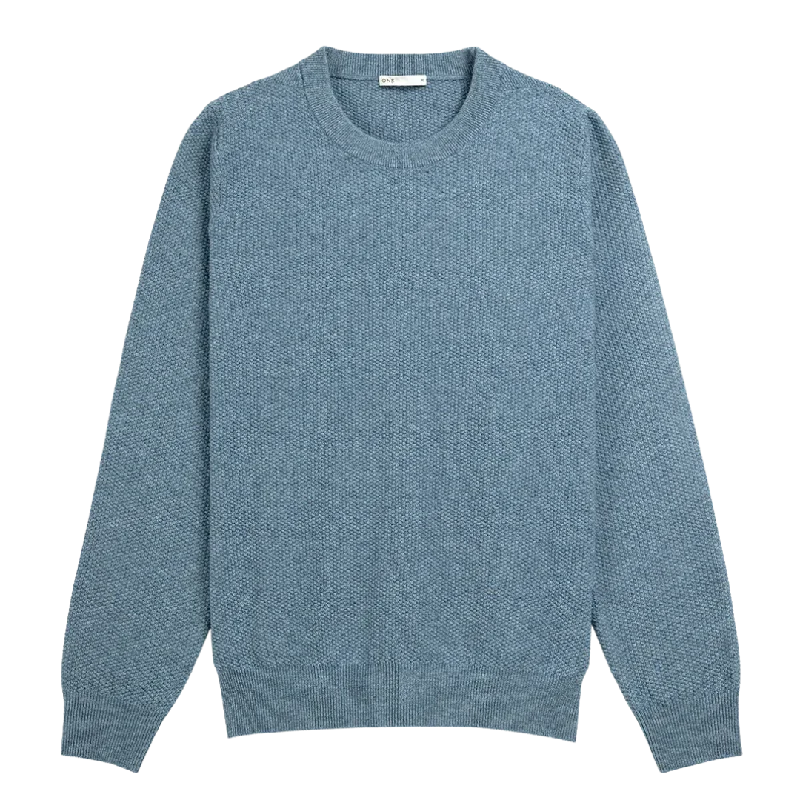 Dante Crew Jacquard Sweater - China Blue