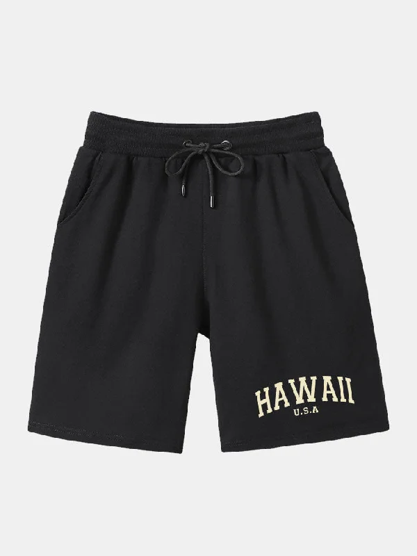 Hawaii Print Mid Length Shorts