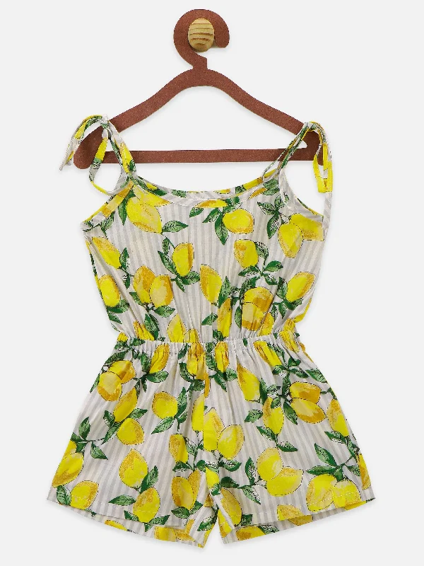 Yellow Lemon Short Jumpsuit