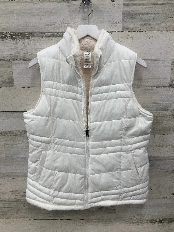 Vest Puffer & Quilted By Time And Tru In Cream, Size: M