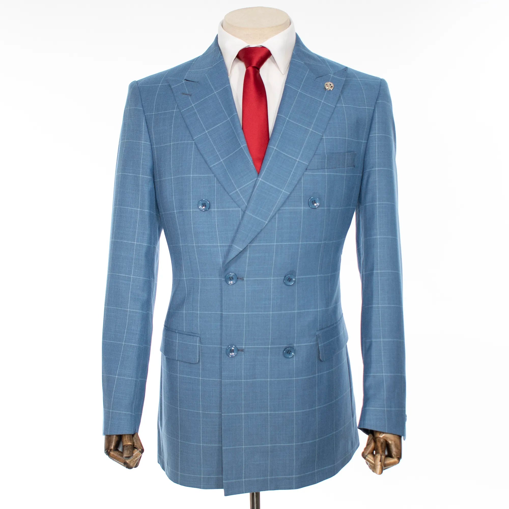 Blue Windowpane 2-Piece Modern-Fit Suit