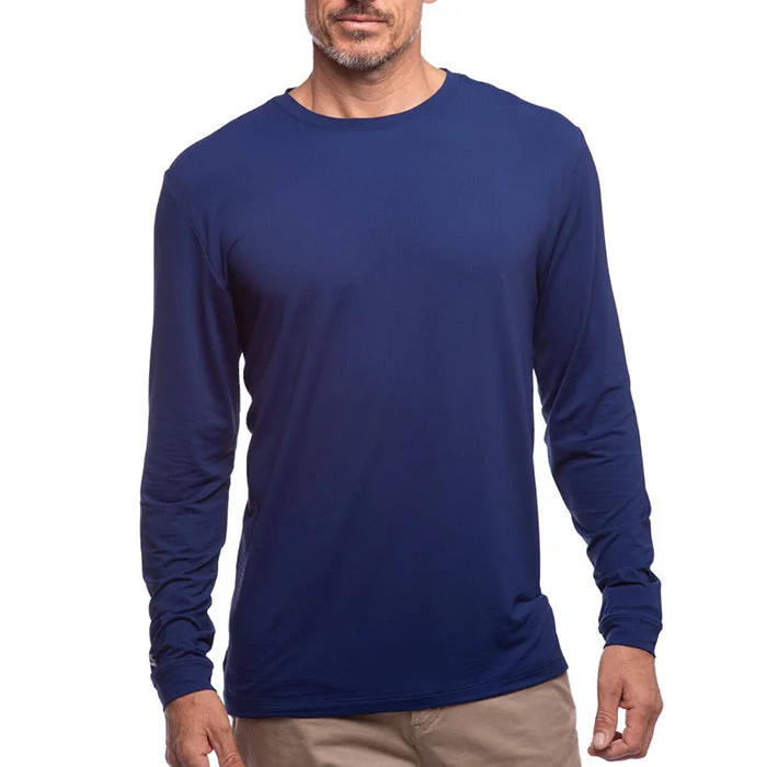 IBKUL Mens Long Sleeve Crew Pullover - Ink