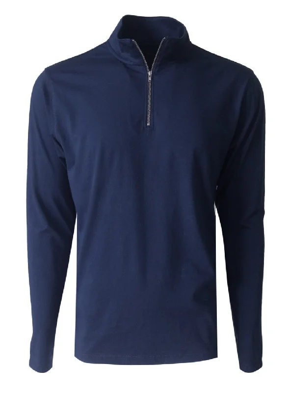 Quarter Zip Lux Pima | Navy