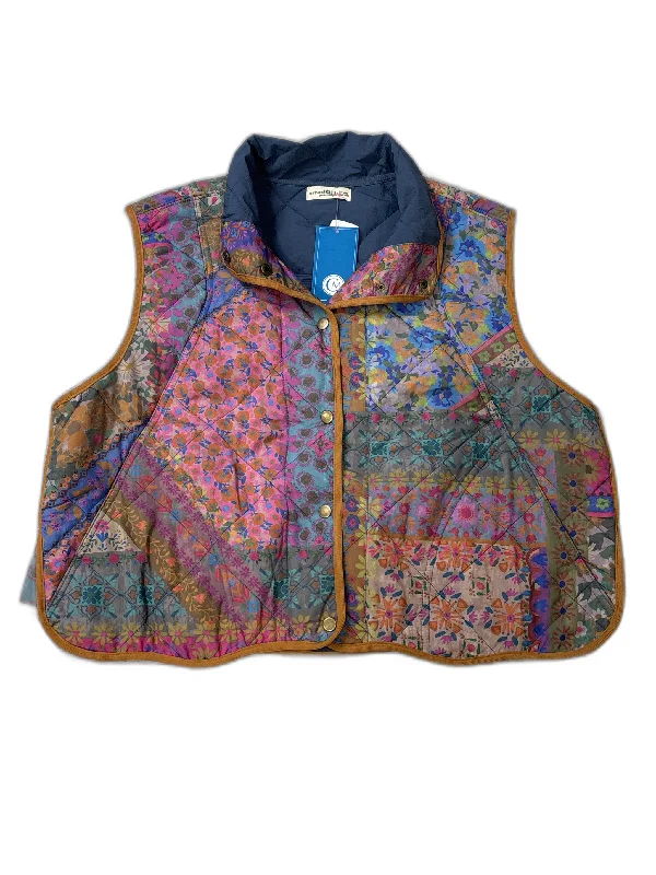 Vest Puffer & Quilted By Natural Life In Floral Print, Size: Xl