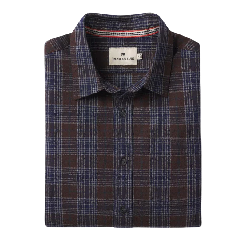 Nikko Button Down Shirt - Brown Plaid