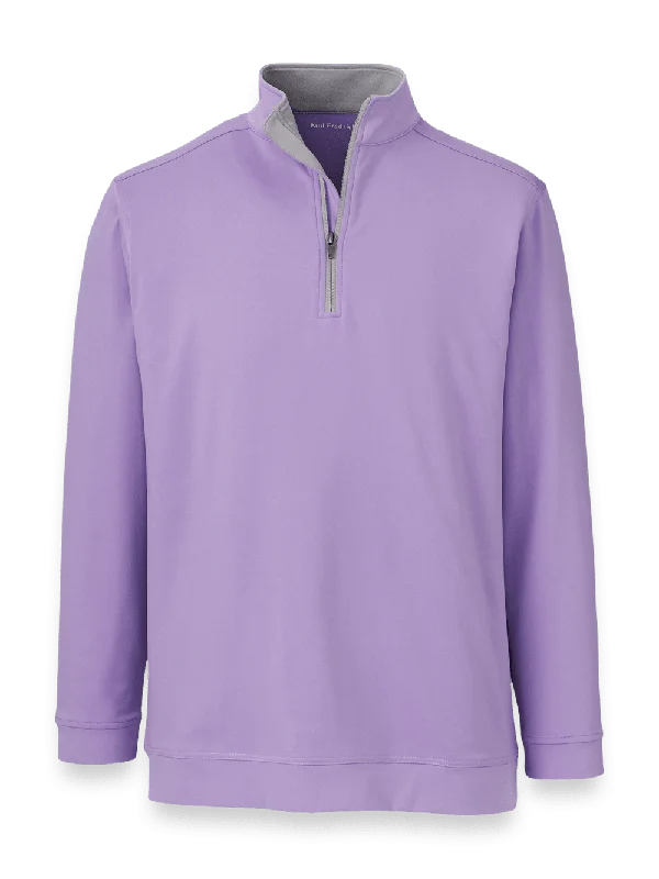 Performance Blend Quarter Zip Mock Neck - Purple