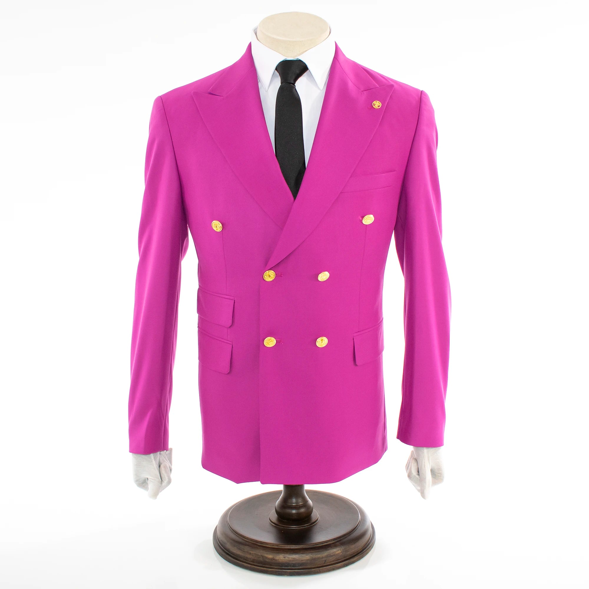 Fuchsia Double-Breasted 2-Piece Slim-Fit Suit