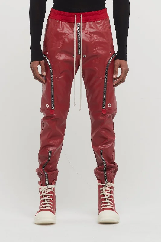 Rick Owens Bauhaus Cargo Trouser in Cardinal Red