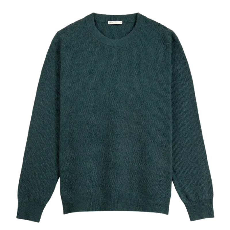 Dante Crew Jacquard Sweater - Pine Heather