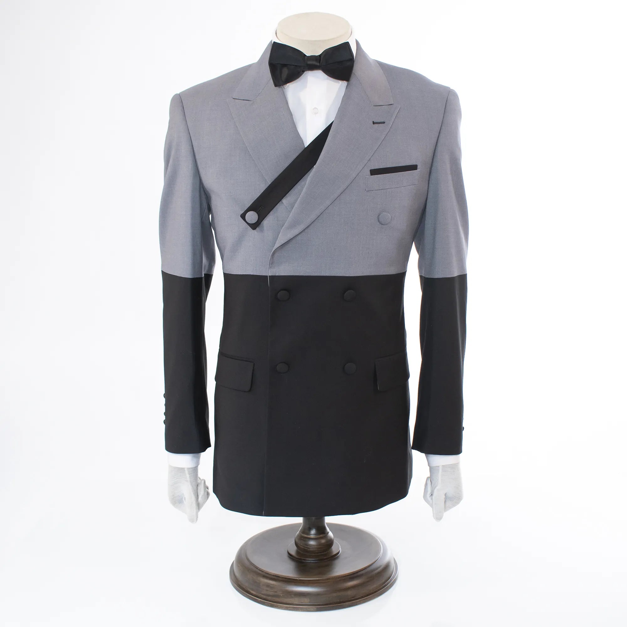 Gray Double-Breasted 2-Piece Slim-Fit Suit