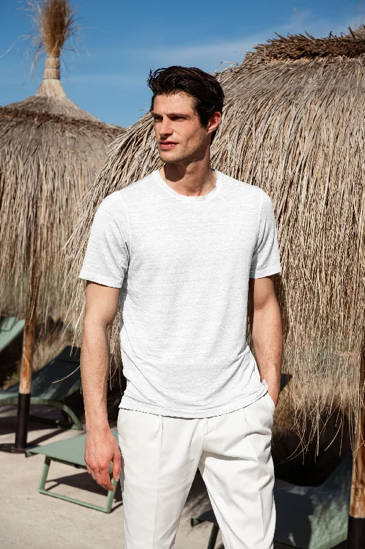 White linen t-shirt - Made in Italy