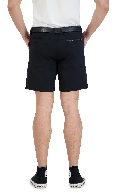 Everyday Stretch Shorts with a Comfortable Built-In Liner - Denim Style- Black