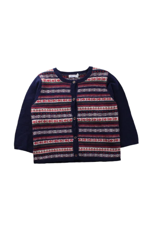 Bout'Chou Striped Wool Cardigan 12-18M