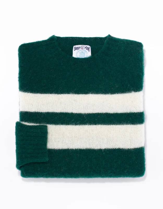 SHAGGY DOG SWEATER GREEN UNIVERSITY STRIPE - TRIM FIT