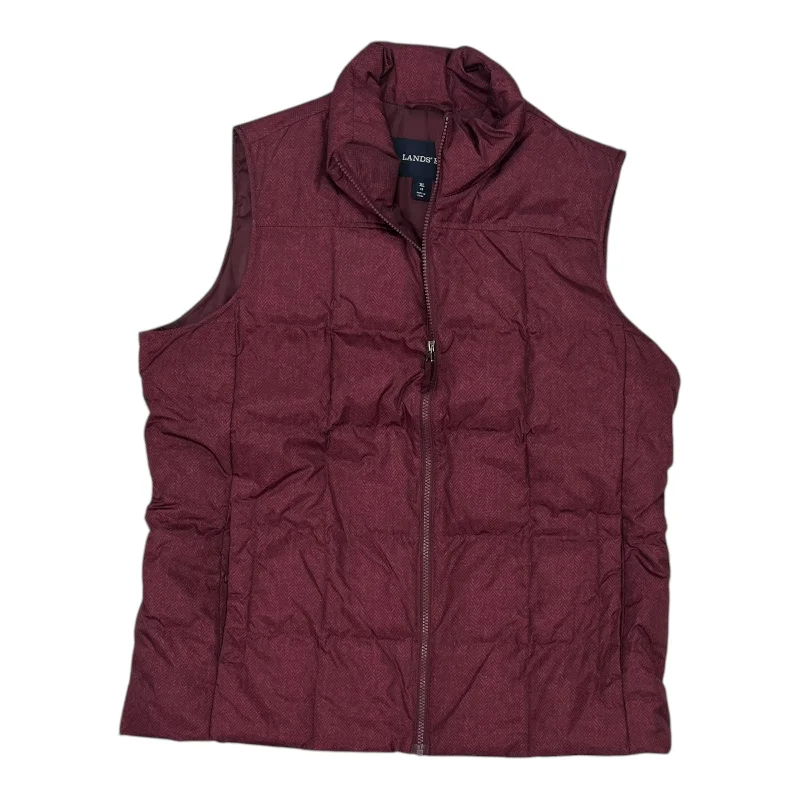 Vest Puffer & Quilted By Lands End In Maroon, Size:Xl