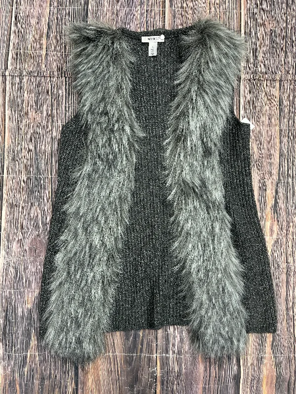 Vest Faux Fur & Sherpa By White House Black Market In Grey, Size: L