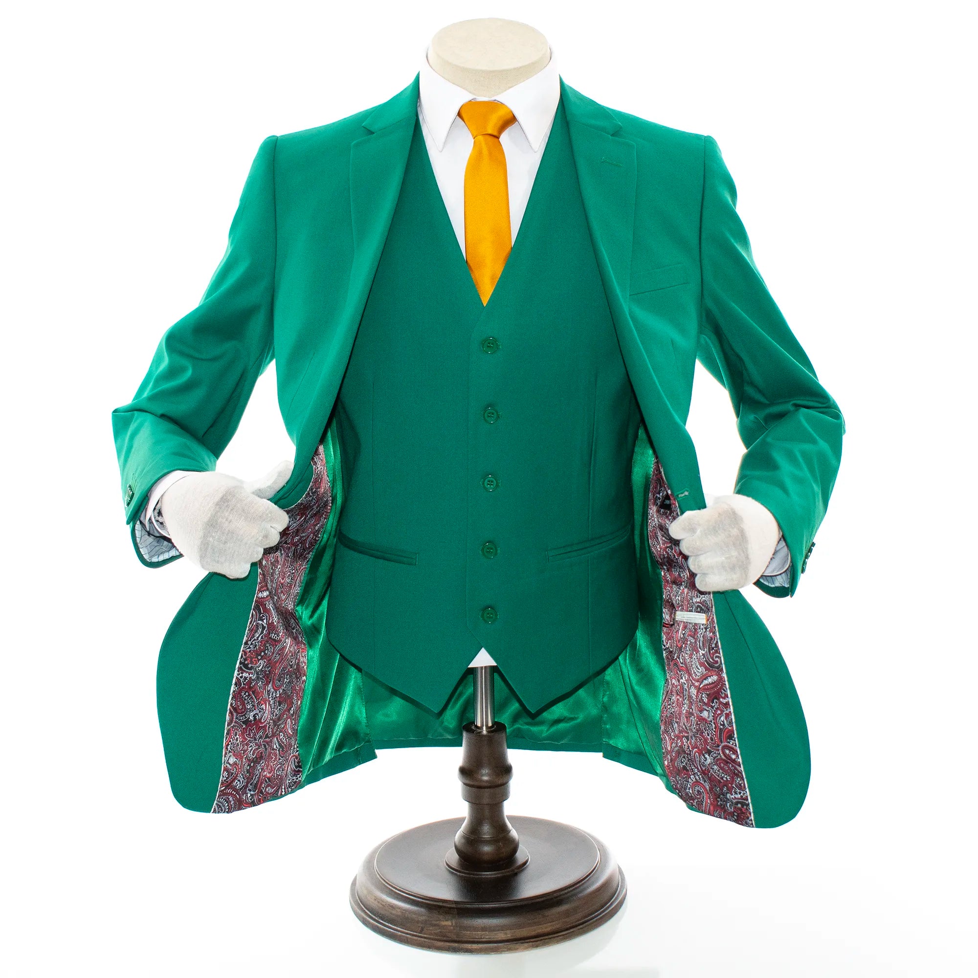 Kelly Green Stretch 3-Piece Slim-Fit Suit