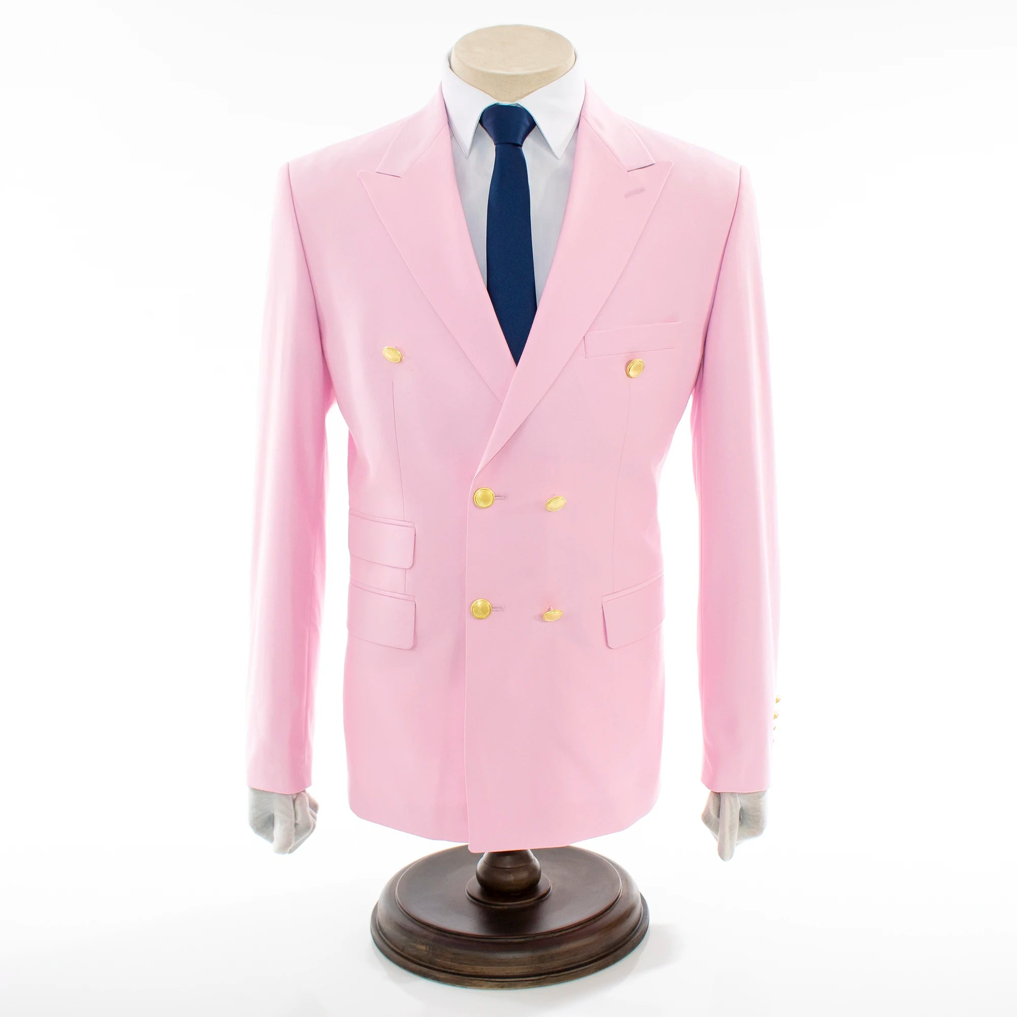 Light Pink Double-Breasted 2-Piece Slim-Fit Suit