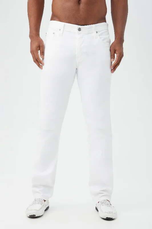 AG Men's Tellis White Sueded Slim Jean