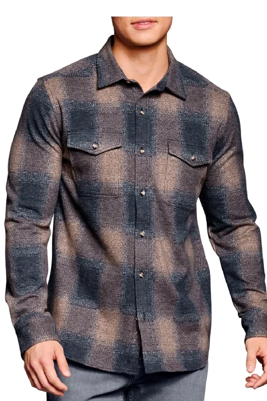 Johnston & Murphy Brushed Button Front Overshirt