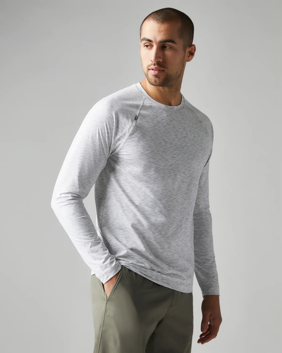 Rhone Men's Reign Long Sleeve T-Shirt - Gray Space Dye