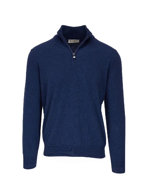 Cashmere Half-Zip | Dark Denim