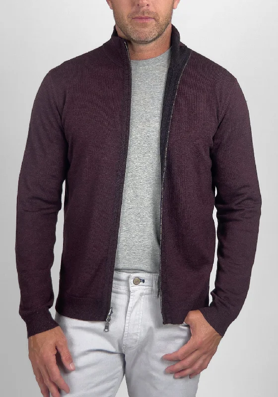 Reversible Italian Extra-fine Merino Wool Full Zip Sweater