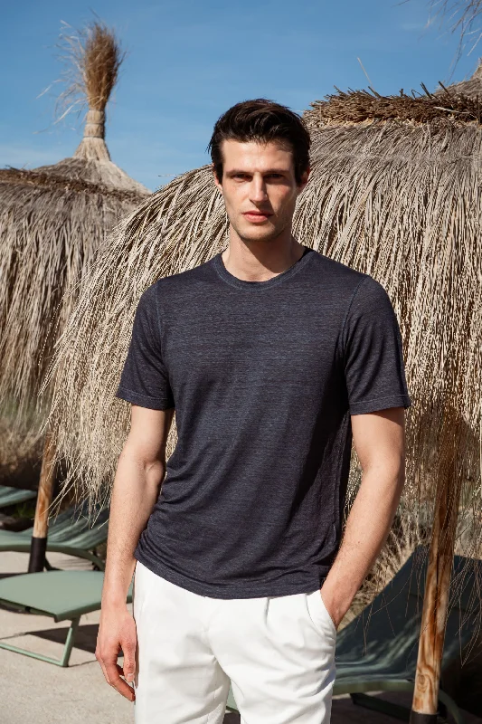 Blue linen t-shirt - Made in Italy