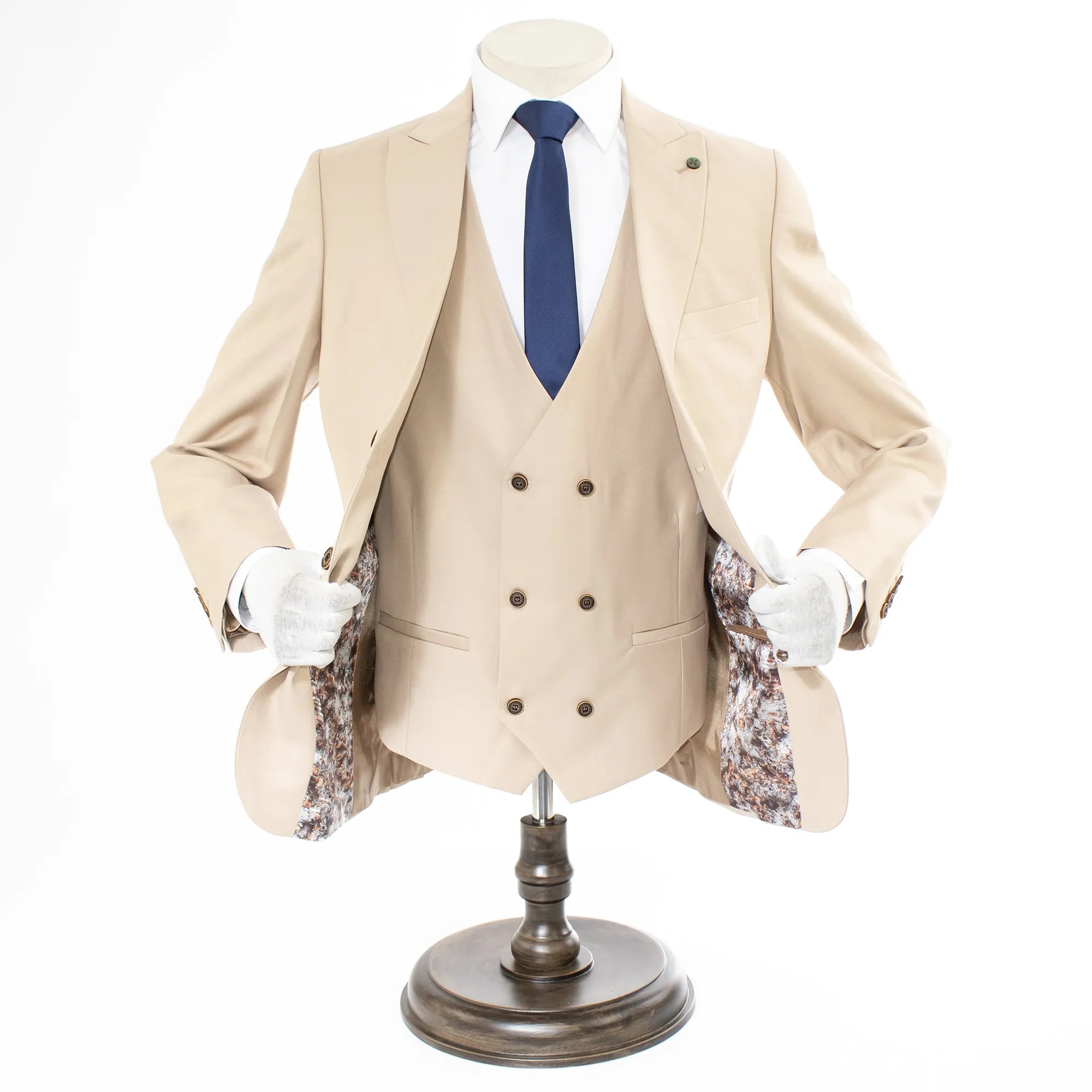 Beige 3-Piece Tailored-Fit Suit