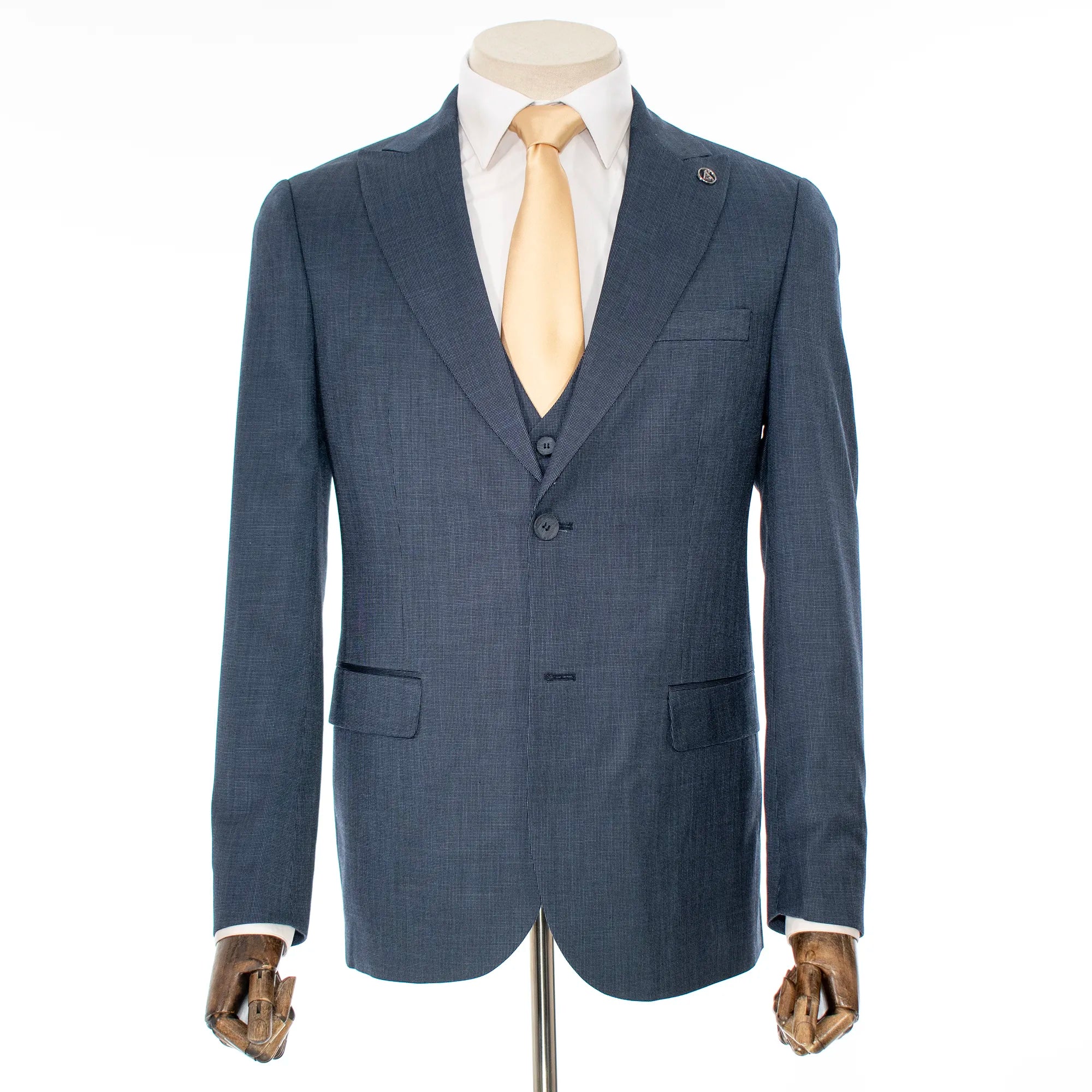 Navy Birdseye 3-Piece Tailored-Fit Suit