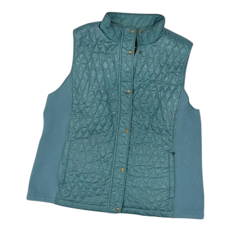 Vest Puffer & Quilted By Talbots In Teal, Size:Xl