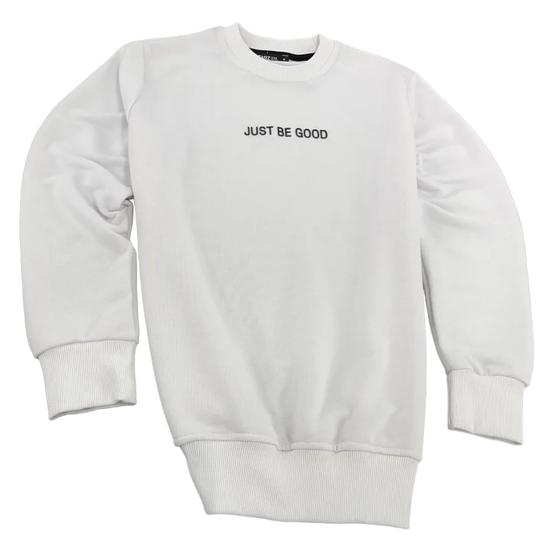 Men's White Sweatshirt lightweight Long Sleeves Fleece