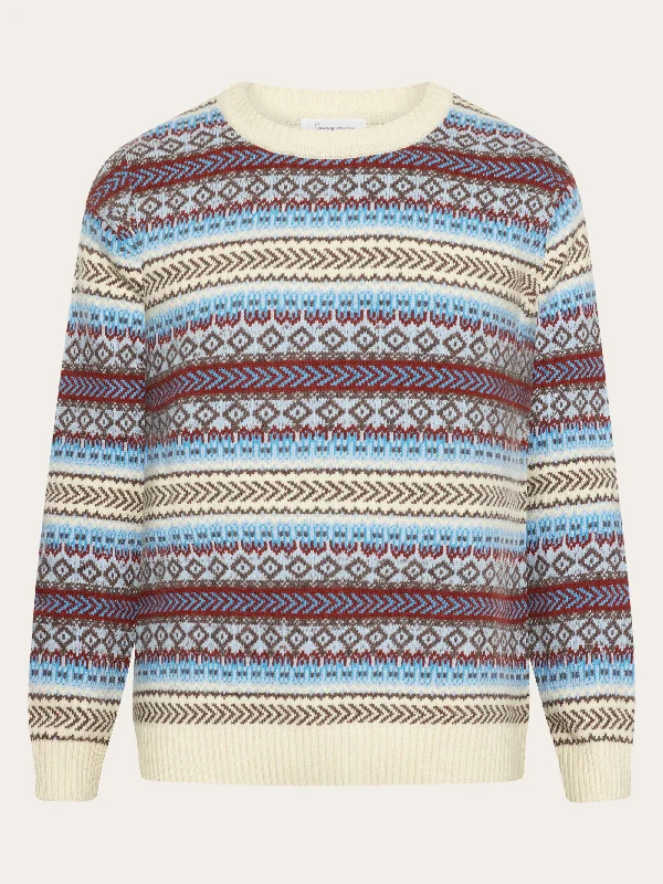 Knitted Fair Isle crew neck - RWS - Multi color stripe